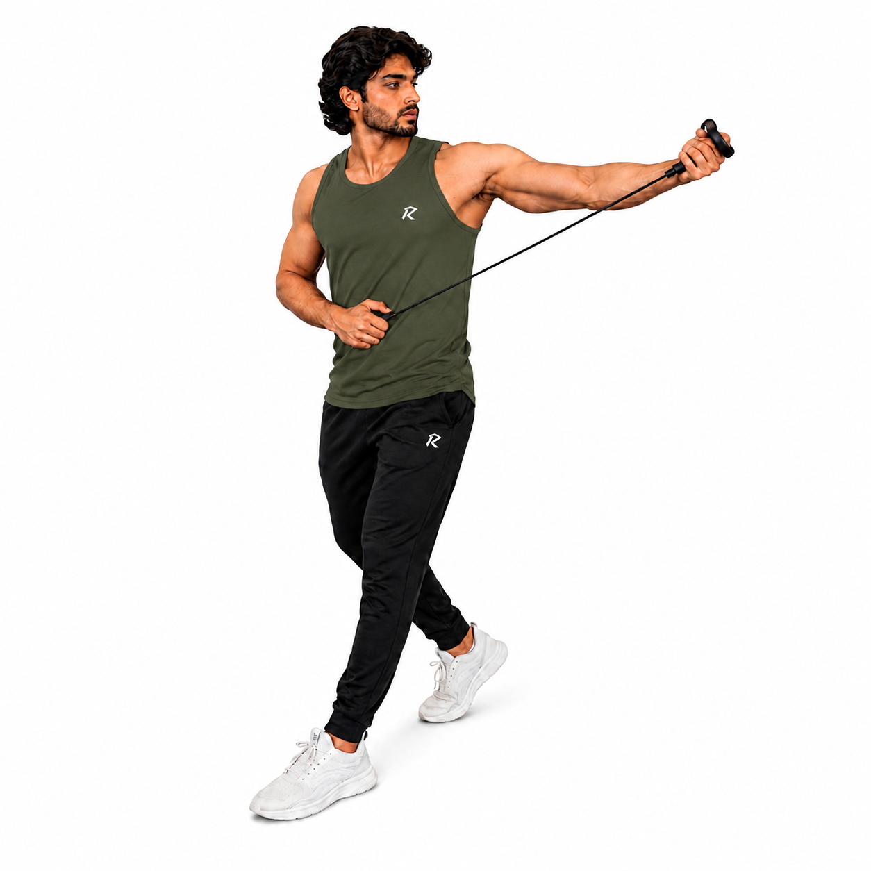 Grill Mesh Tank Top - Olive Green