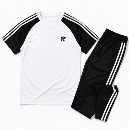 Summer Tri Liner Tracksuit - Black & White