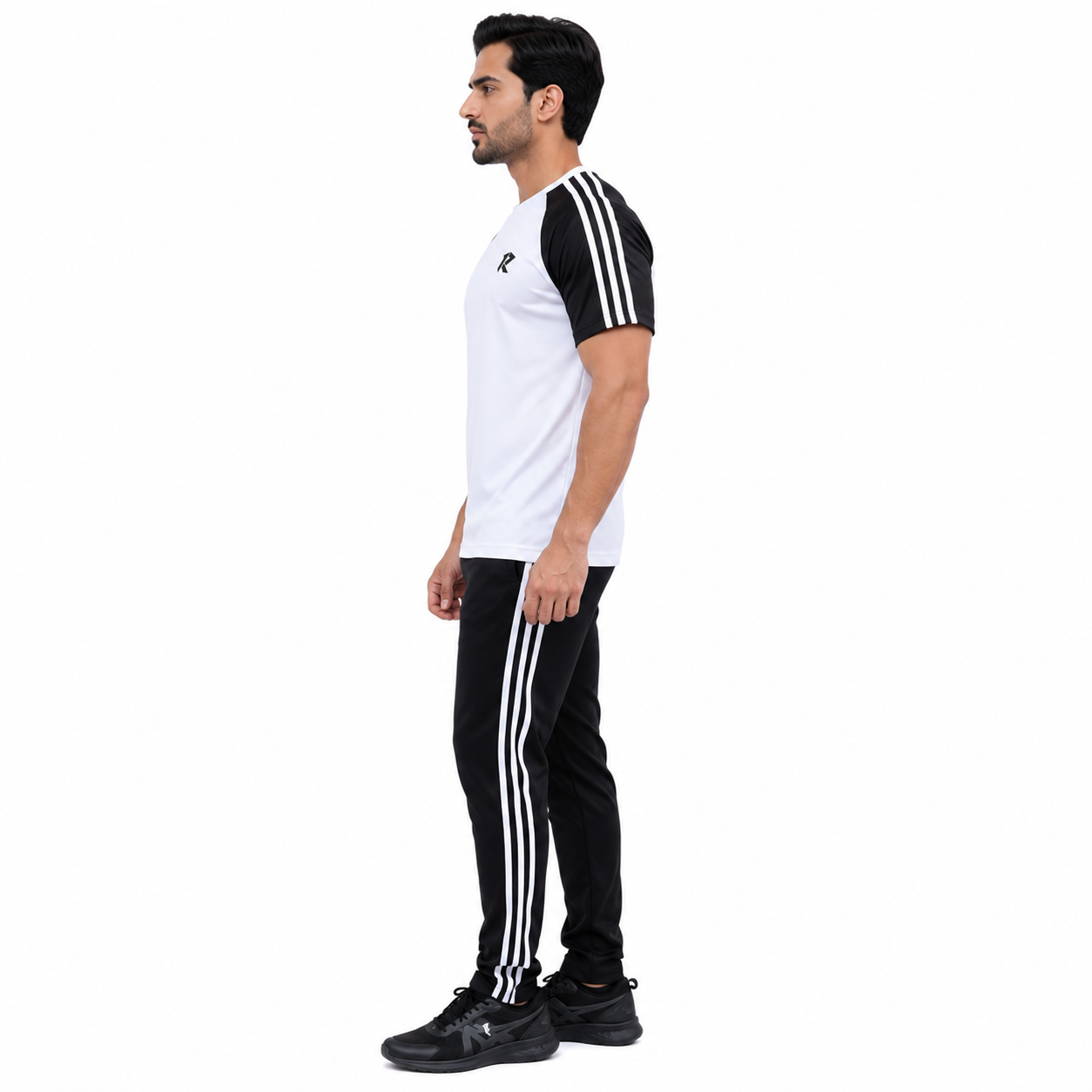 Summer Tri Liner Tracksuit - Black & White