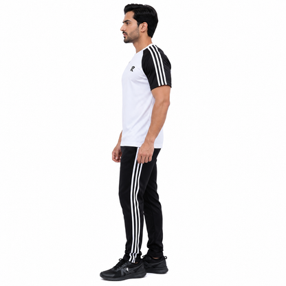 Summer Tri Liner Tracksuit - Black & White