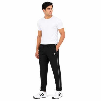 Regular Fit Piping Trouser - Black