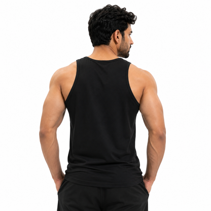 Cotton Spandex Tank Top - Black