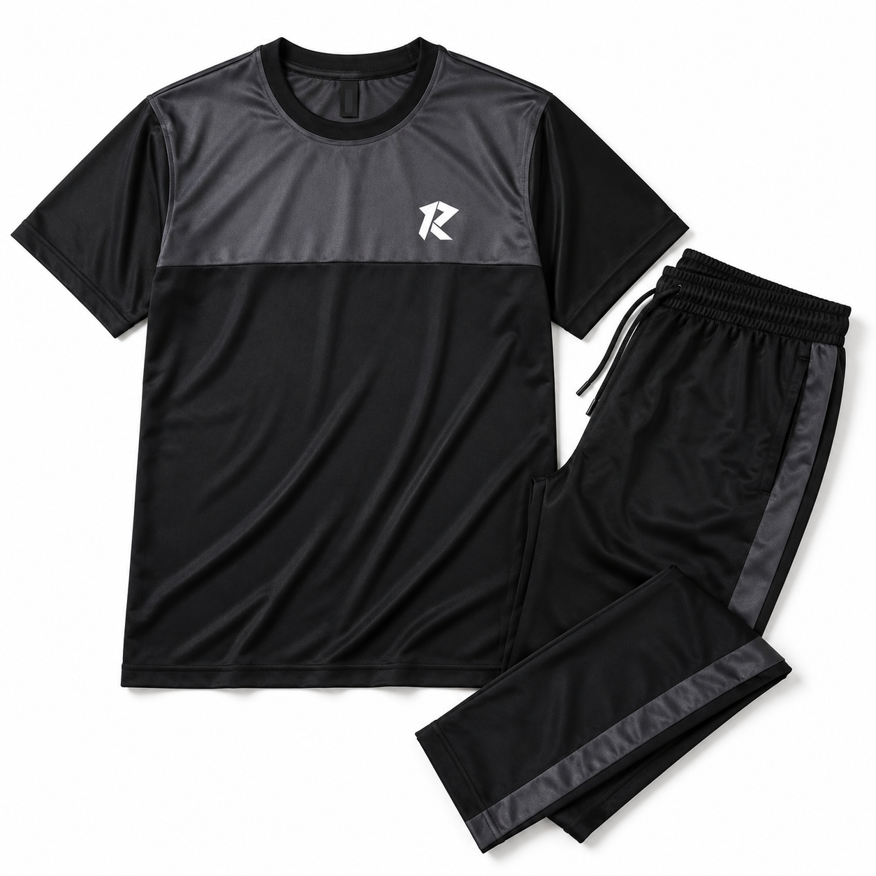 Summer Drifit Panel Tracksuit - Grey & Black