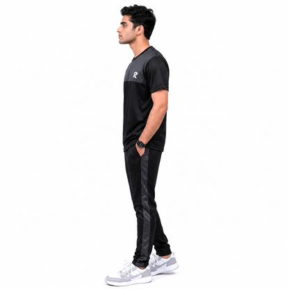 Summer Drifit Panel Tracksuit - Grey & Black