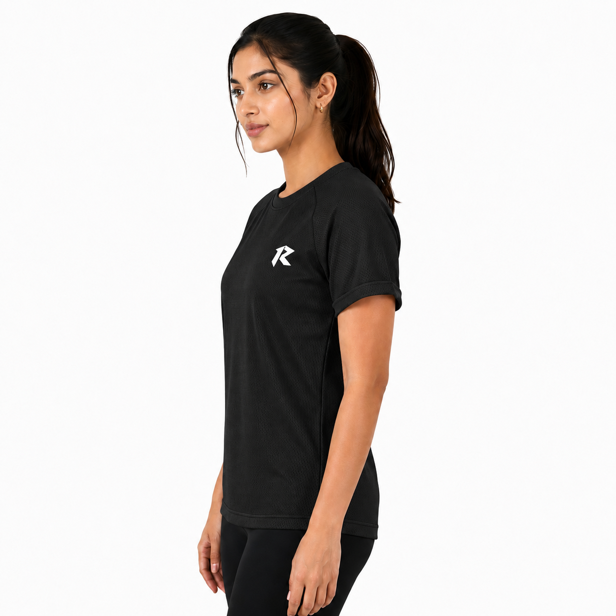 Women Mesh Performance Tee - Black
