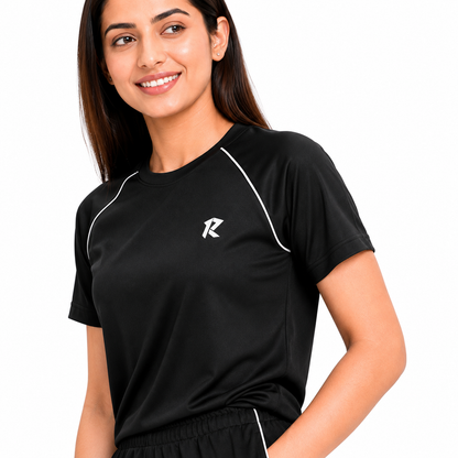 Summer Raglan Sleeve Tracksuit - Black