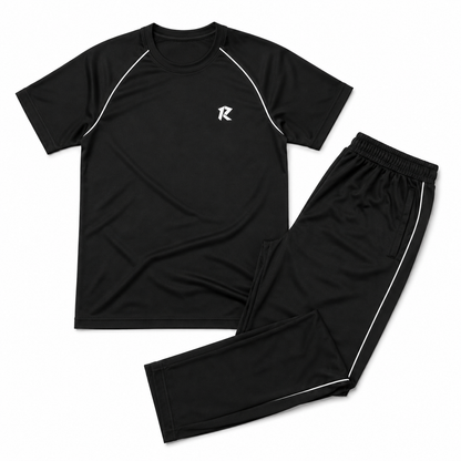 Summer Raglan Sleeve Tracksuit - Black