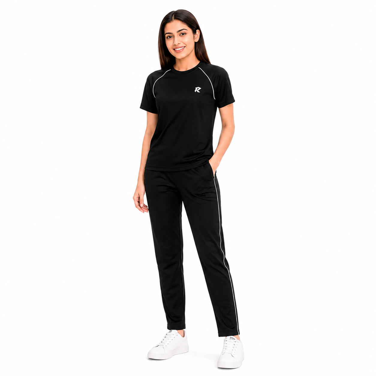 Summer Raglan Sleeve Tracksuit - Black