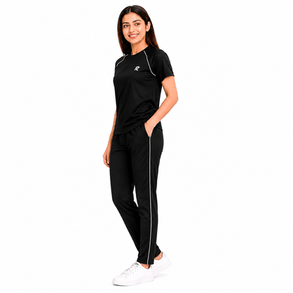 Summer Raglan Sleeve Tracksuit - Black