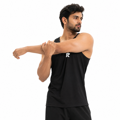 Cotton Spandex Tank Top - Black