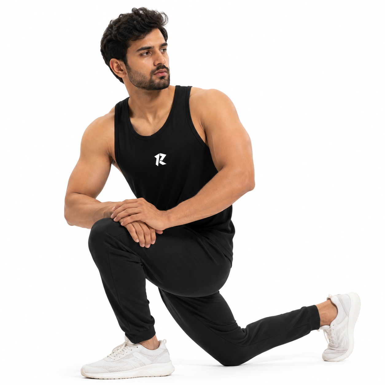 Cotton Spandex Tank Top - Black