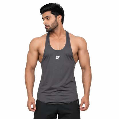 Dri-Fit Racerback Stringer Tank - Dark Grey