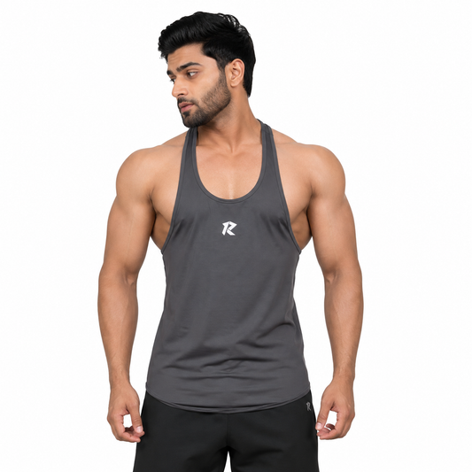 Dri-Fit Racerback Stringer Tank - Dark Grey