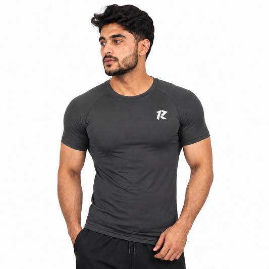 Drifit Raglan Sleeve Compression Shirt - Dark Grey