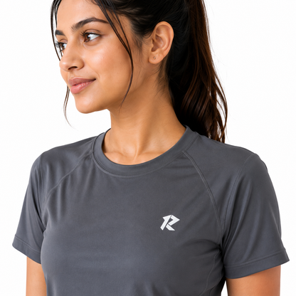 Women Drifit - 4 Way Stretch Performance Tee - Dark Grey
