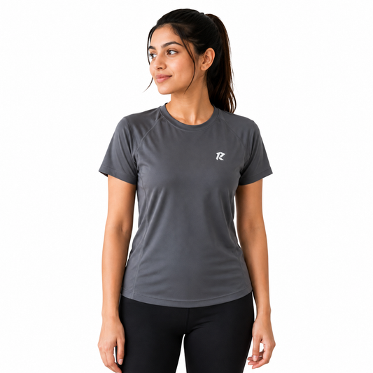 Women Drifit - 4 Way Stretch Performance Tee - Dark Grey