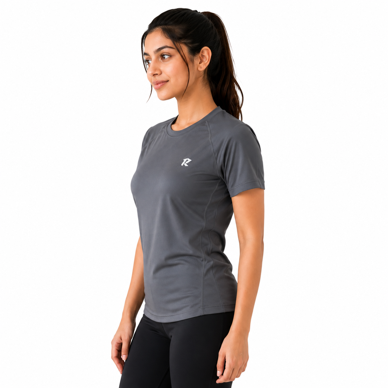 Women Drifit - 4 Way Stretch Performance Tee - Dark Grey