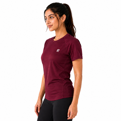 Women Drifit - 4 Way Stretch Performance Tee - Maroon