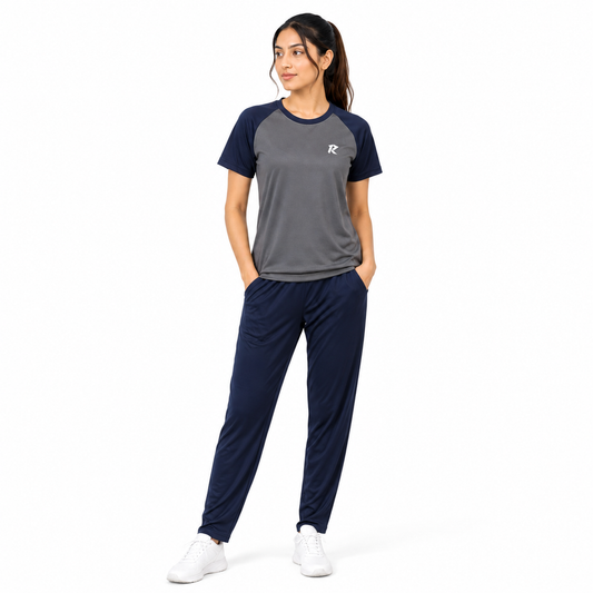 Summer Tracksuit Raglan Sleeves - Grey & Navy Blue