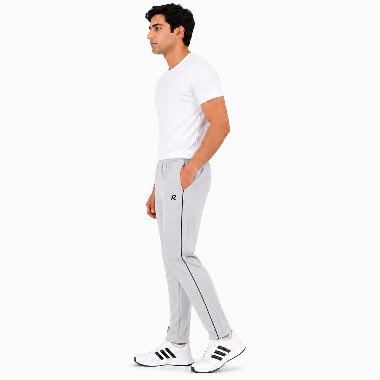 Regular Fit Piping Trouser - Light Grey