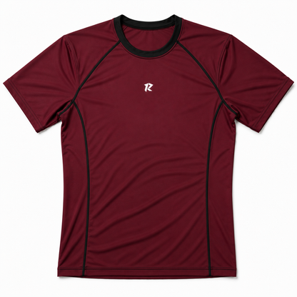 Contour Raglan Sleeve Compression Shirt - Maroon
