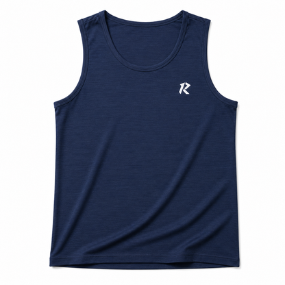 Grill Mesh Modern Tank Top - Navy Blue