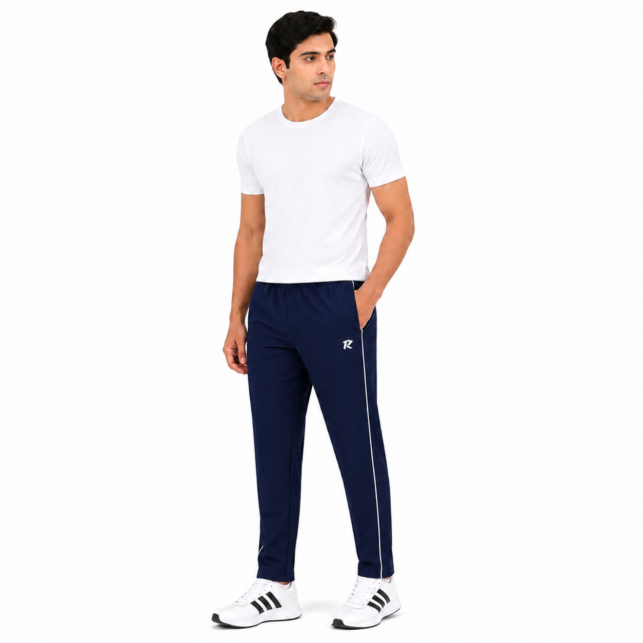 Regular Fit Piping Trouser - Navy Blue