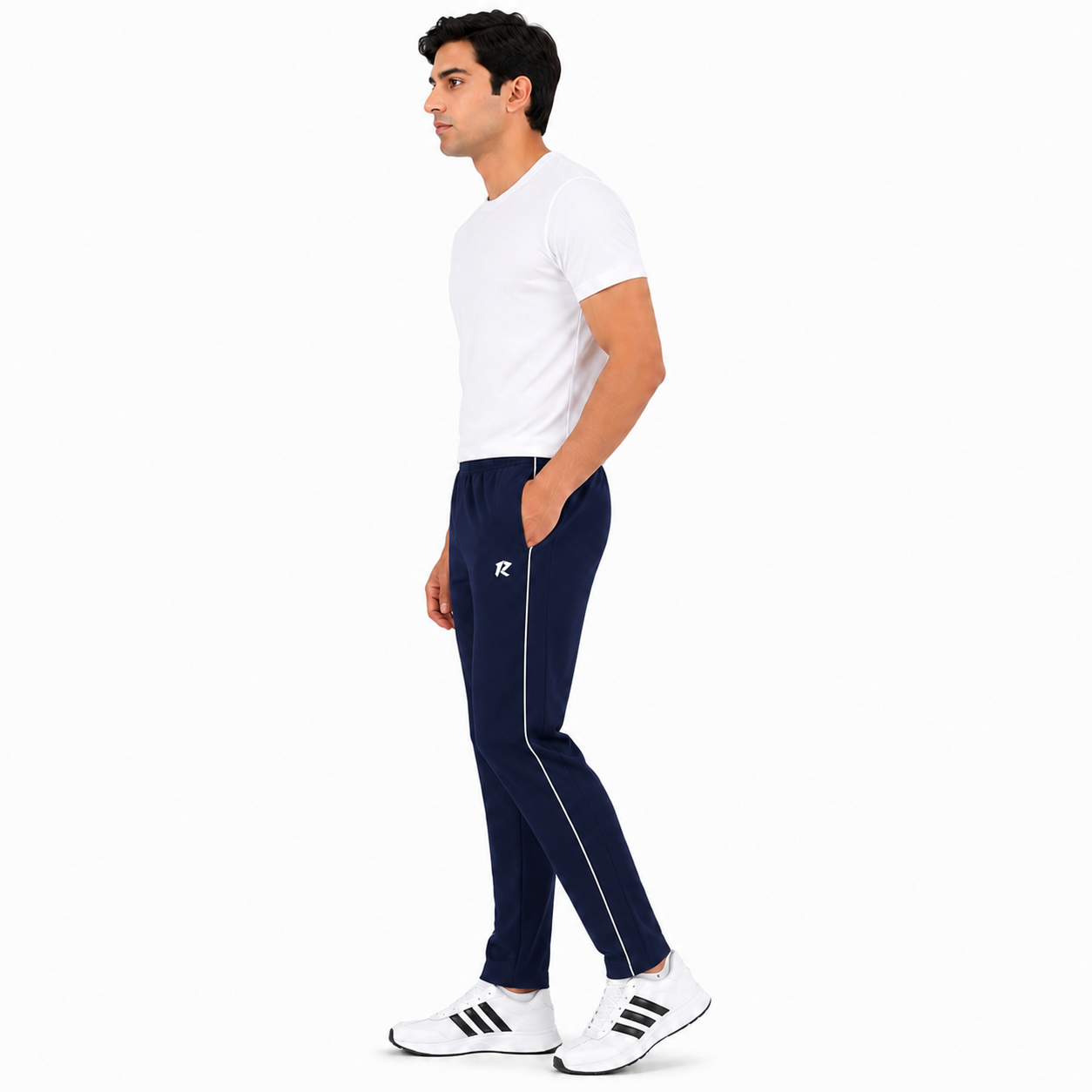 Regular Fit Piping Trouser - Navy Blue