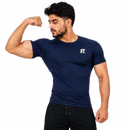 Drifit Raglan Sleeve Compression Shirt - Navy Blue