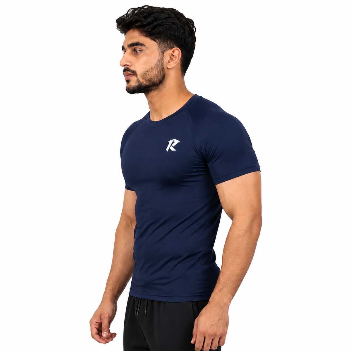 Drifit Raglan Sleeve Compression Shirt - Navy Blue