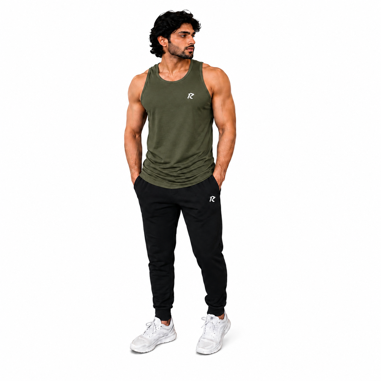 Grill Mesh Tank Top - Olive Green