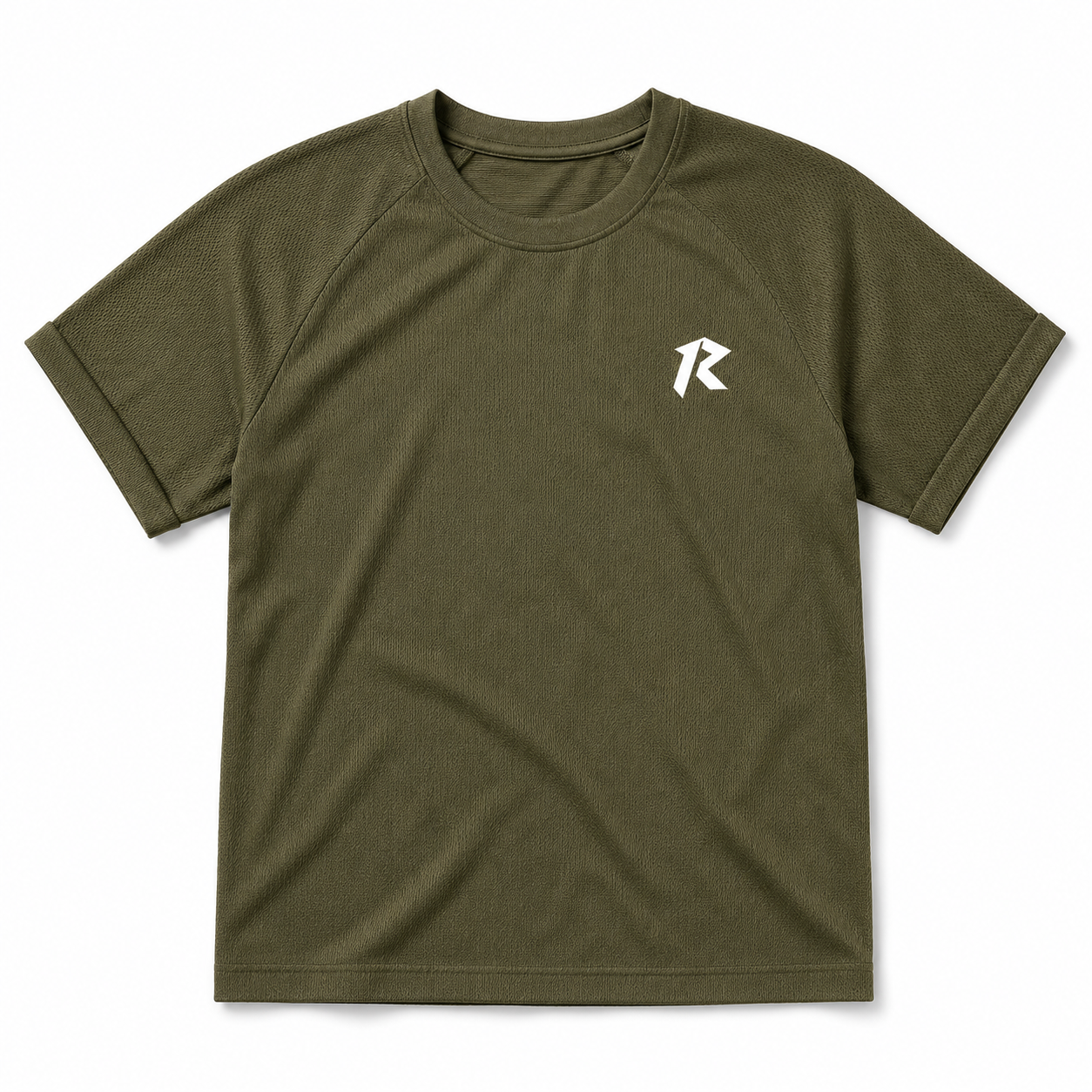 Women Mesh Performance Tee - Olive Green