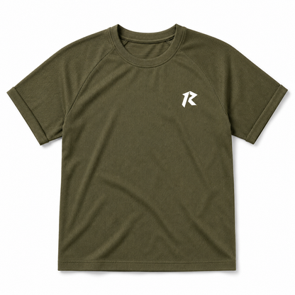 Women Mesh Performance Tee - Olive Green