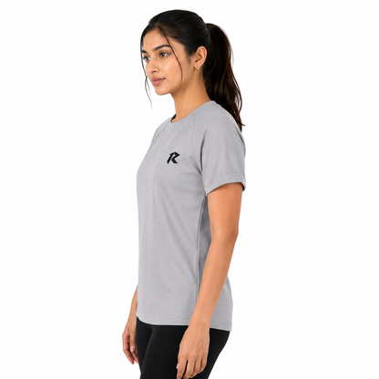 Women Mesh Performance Tee - Silver Grey