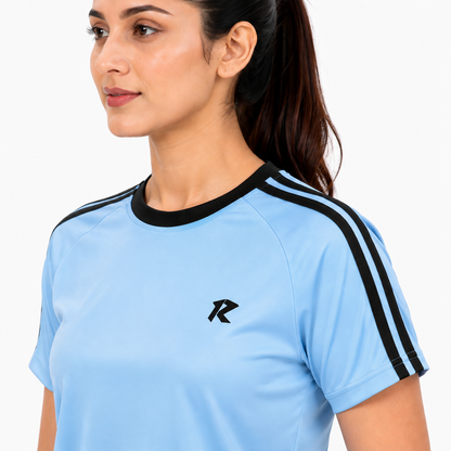 Summer Two Liner Panel Tracksuit - Sky Blue & Black