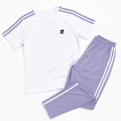 Summer Two Liner Tracksuit - White & Silver Grey