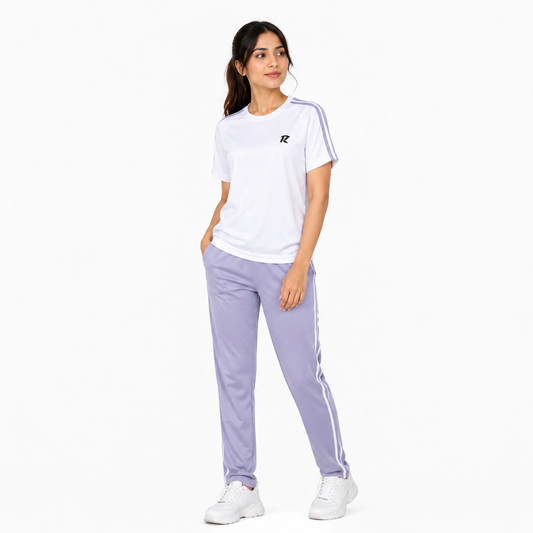 Summer Two Liner Tracksuit - White & Silver Grey