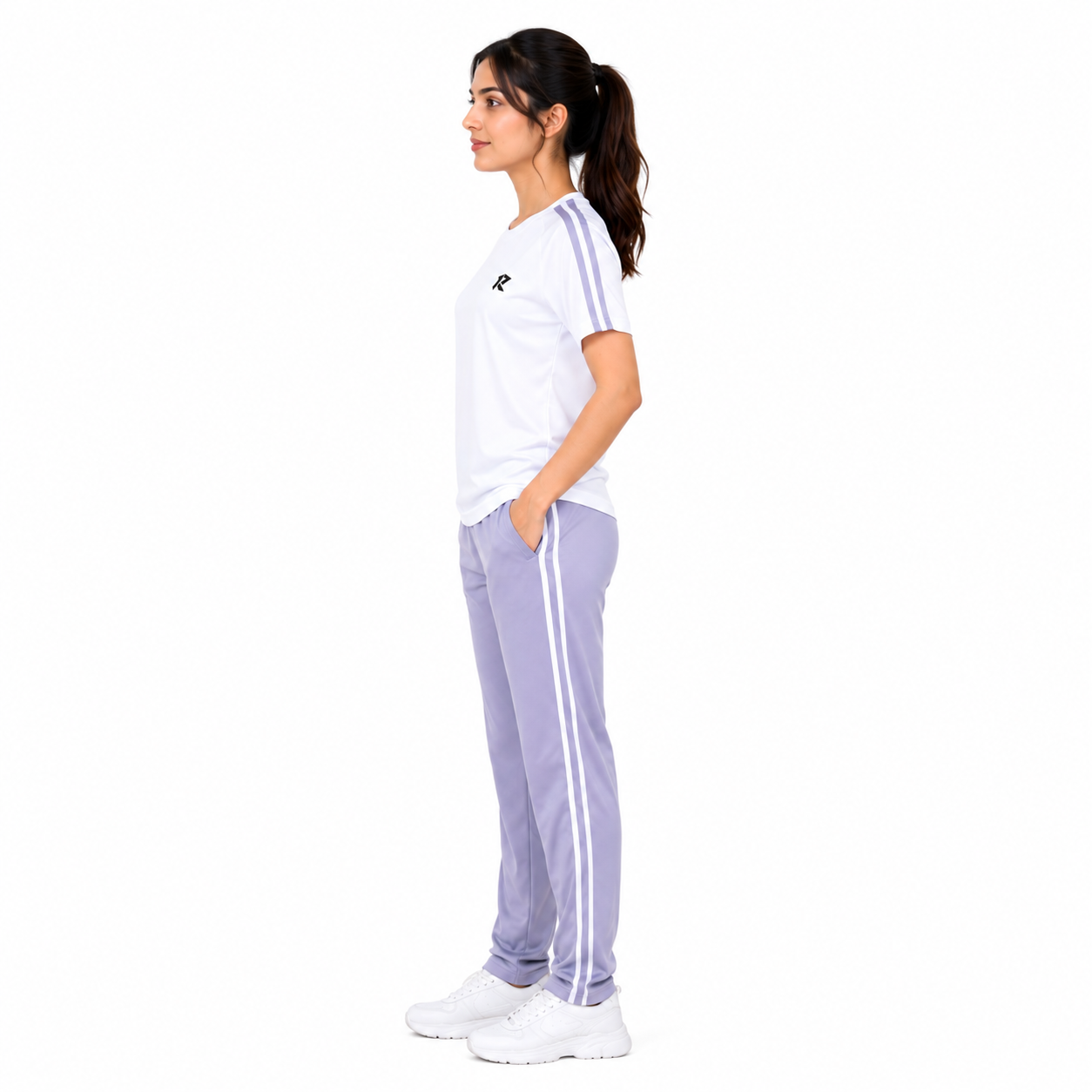 Summer Two Liner Tracksuit - White & Silver Grey