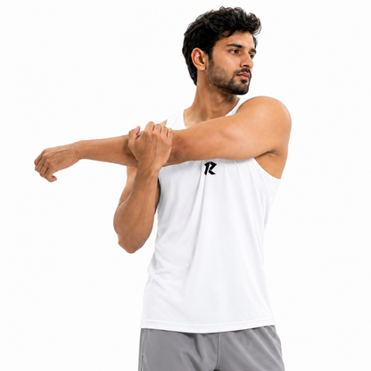 Cotton Spandex Tank Top - White